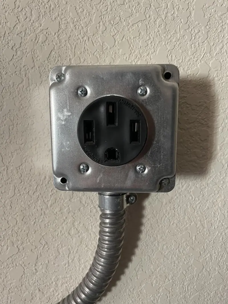 NEMA 14-50 outlet installed for Electrical Panel Upgrade in White